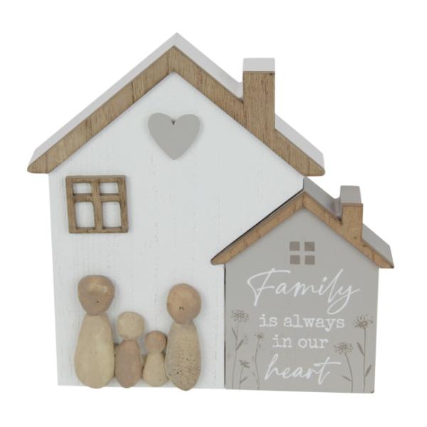 Family House Plaque With Rock Family - 18cm