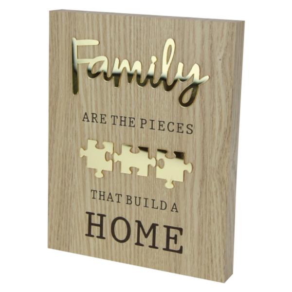 Family Plaque With Jigsaw - 23cm x 18cm