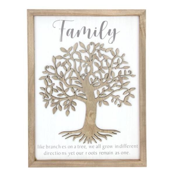 Family With Tree Of Life Plaque - 40cm x 30cm