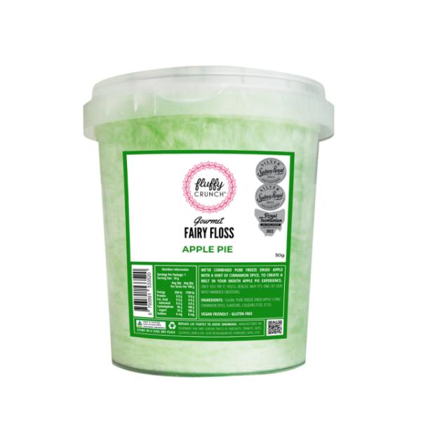 Fluffy Crunch Gourmet Apple Pie Fairy Floss Tub - 50g