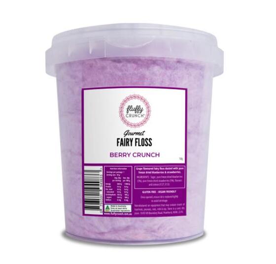 Fluffy Crunch Gourmet Berry Crunch Fairy Floss Tub - 50g