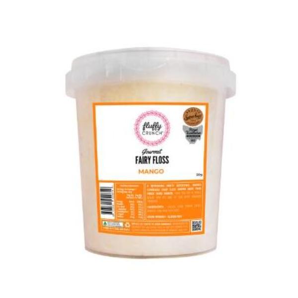 Fluffy Crunch Gourmet Mango Fairy Floss Tub - 50g