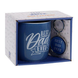 Load image into Gallery viewer, Blue Best Dad Ever Mug &amp; Keyring Set Gift Box
