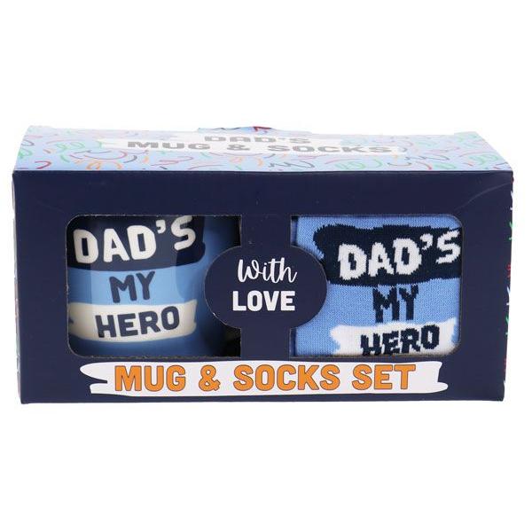 Dads My Hero Mug & Socks Set Gift Box