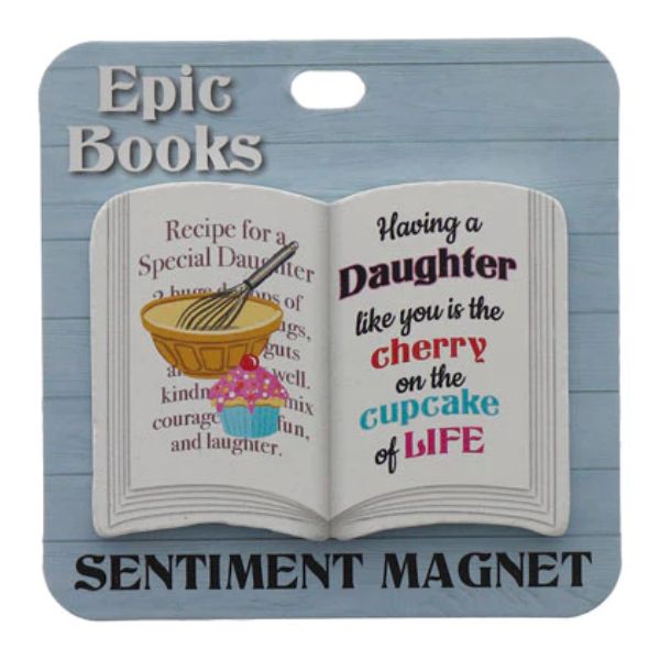Having A Daughter Book Sentiment Magnet