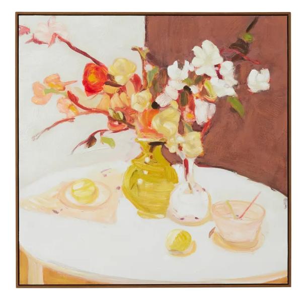 Mimi Walnut Frame Oil Paintin - 100cm x 100cm