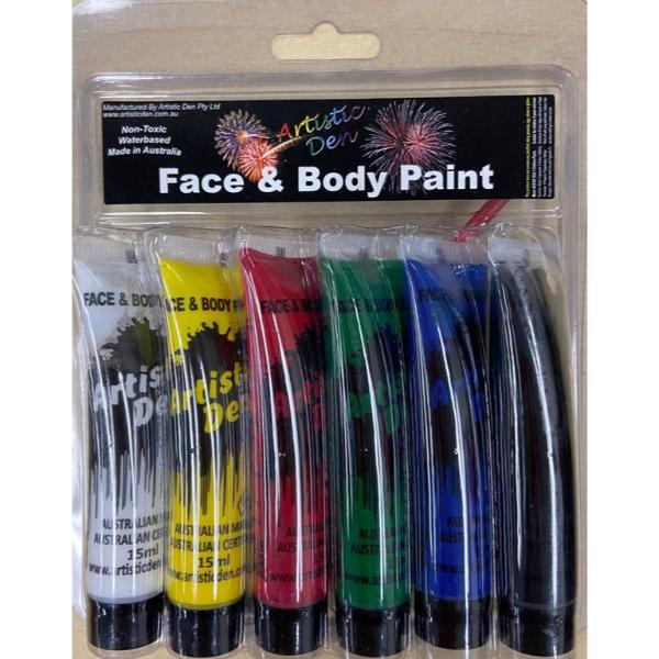 6 Pack Primary Face & Body Paint Set