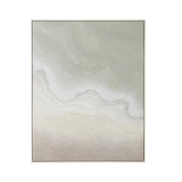 Seafoam White Frame Oil Canvas - 80cm x 100cm