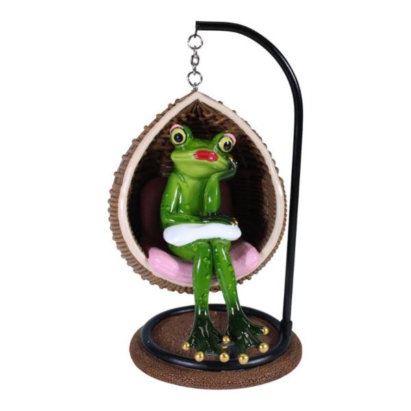 Frog In Hanging Hammock Chair - 18cm