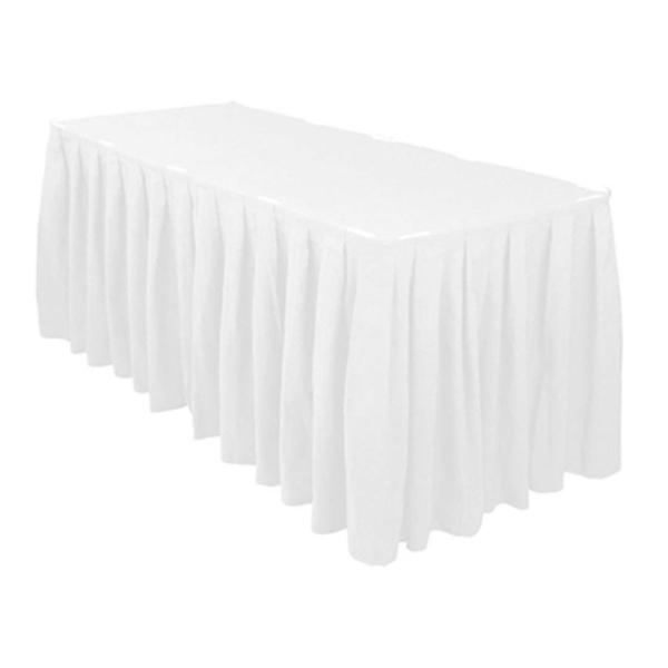 White Rectangle Table Skirt - 427cm