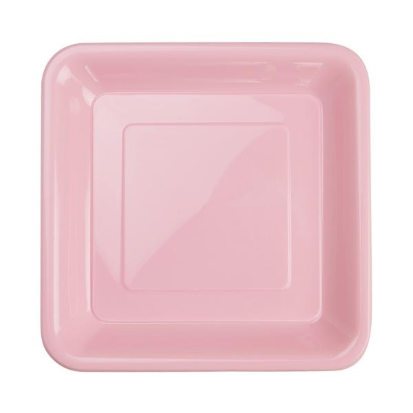 20 Pack Classic Pink Square Snack Plate - 17cm