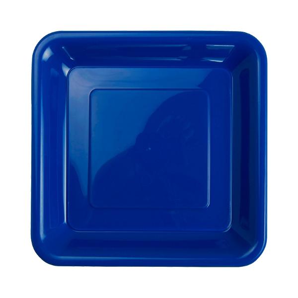 20 Pack True Blue Square Snack Plate - 17cm