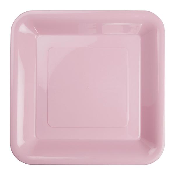 20 Pack Classic Pink Square Banquet Plate - 25cm