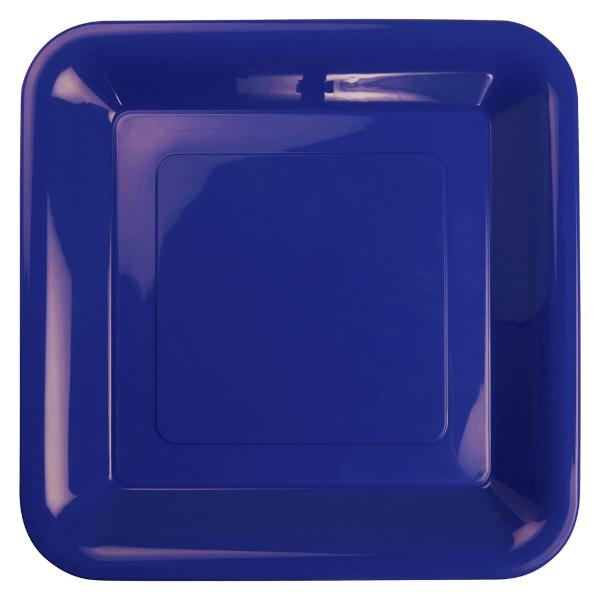 20 Pack True Blue Square Banquet Plate - 25cm