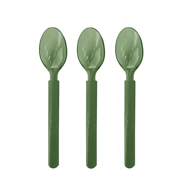 20 Pack Green Eucalyptus Ultra HD Reusable Spoon - 17cm