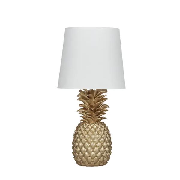 Gold & White Pineapple Table Lamp - 24cm x 50cm