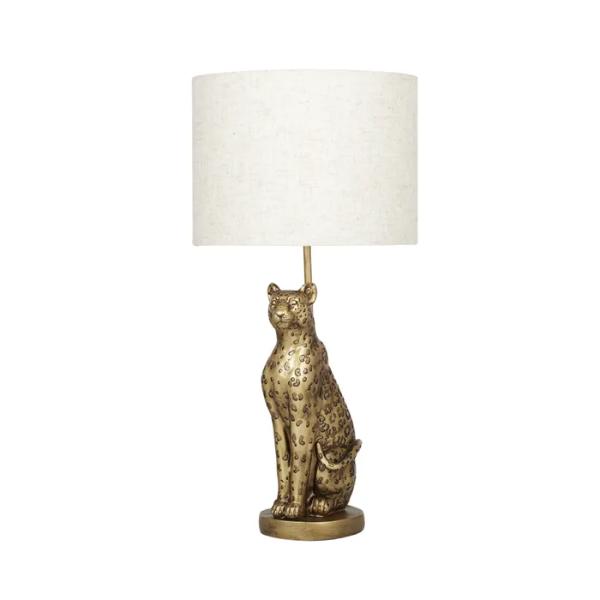 Gold Leo Leopard Table Lamp - 27cm x 56cm