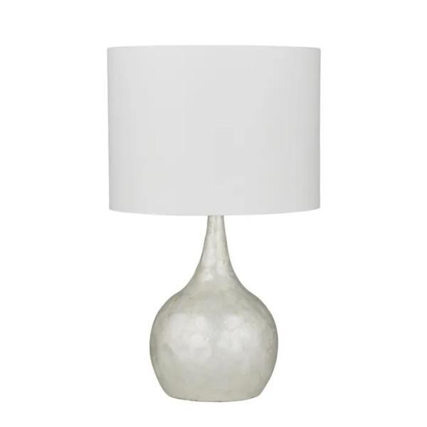 Ivory Conchi Shell Look Table Lamp - 35cm x 56cm