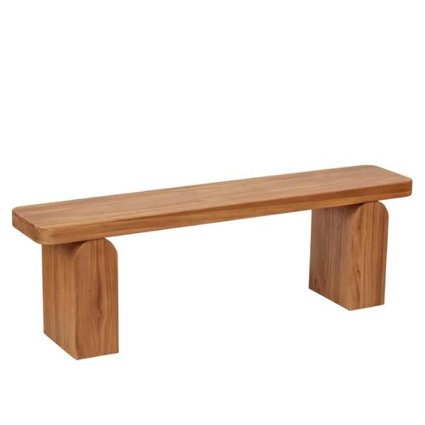 Natural Macedon Elm Wood Bench - 150cm x 30cm x 47.5cm
