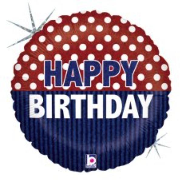 Holographic Nautical Birthday Foil Balloon - 18in
