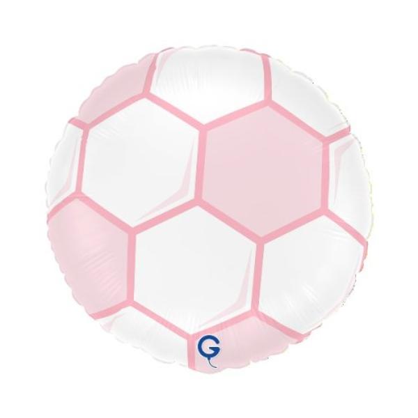 Pink Soccer Ball Foil Balloon - 18in
