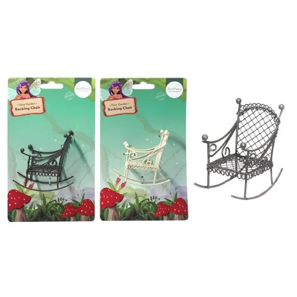 Fairy Garden Metal Rocking Chair - 8cm x 5cm x 7.5cm