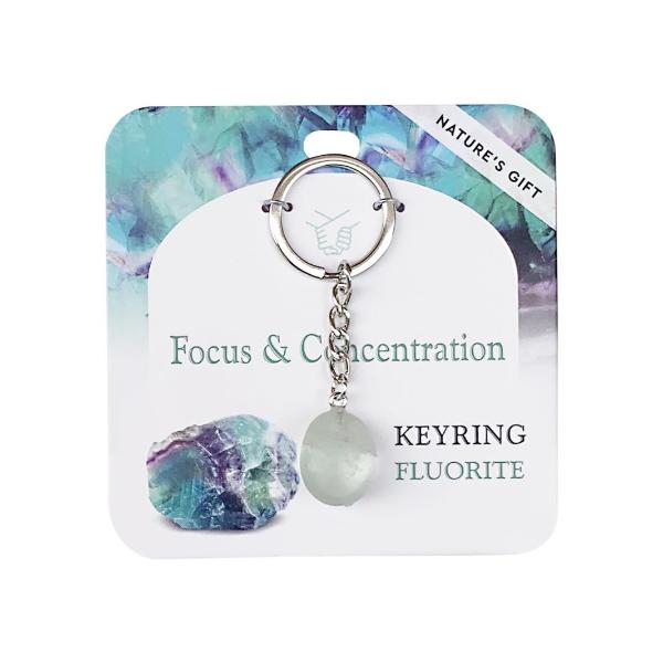 Fluorite Gemstone Wellness Keyring