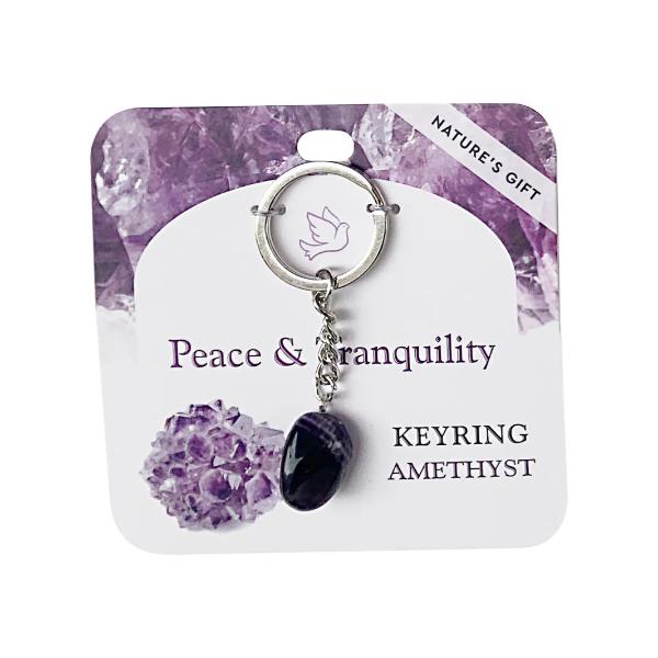 Amethyst Gemstone Wellness Keyring