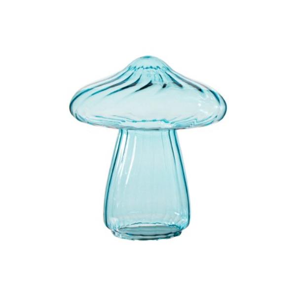 Blue Mushroom Glass Borax - 20.5cm x 18.5cm