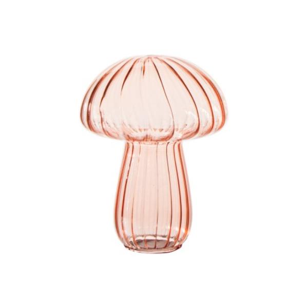 Pink Mushroom Glass Borax - 14.5cm x 10.8cm