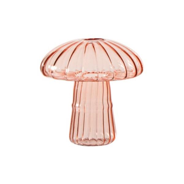Pink Mushroom Glass Borax - 12.8cm x 12.7cm