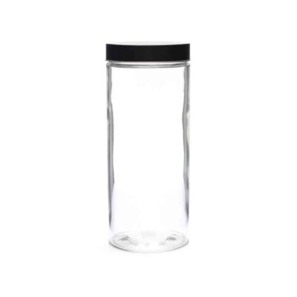 Black Lid Glass Jar - 2100ml