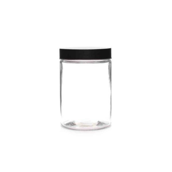 Black Lid Glass Jar - 1100ml