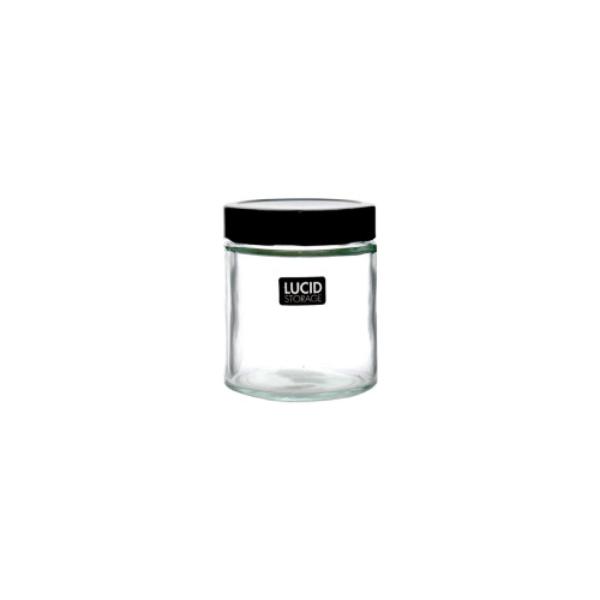 Black Lid Glass Jar - 380ml