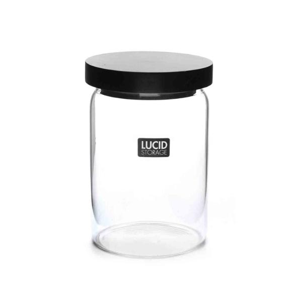 Black Lid Glass Jar - 930ml