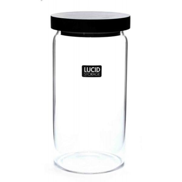 Black Lid Glass Jar - 1300ml