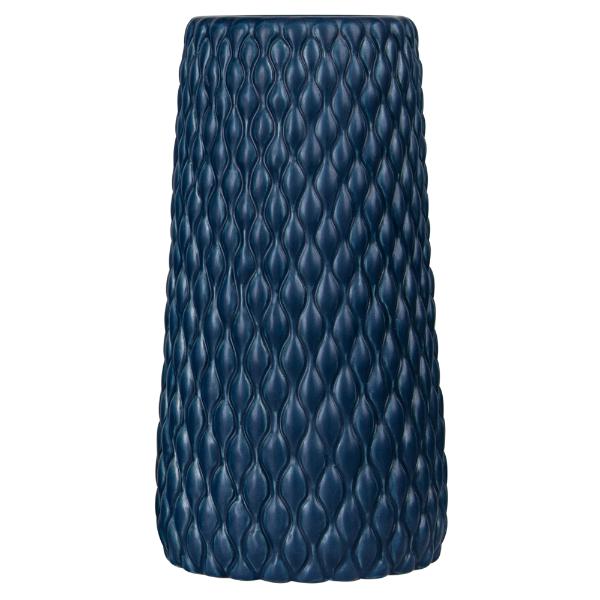 Navy Ceramic & Cement Geometric Grace Vase - 18cm x 33cm
