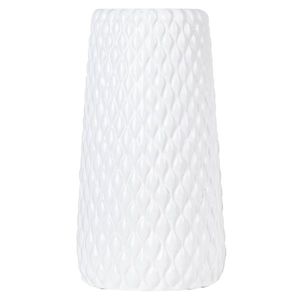White Ceramic & Cement Geometric Grace Vase - 18cm x 33cm