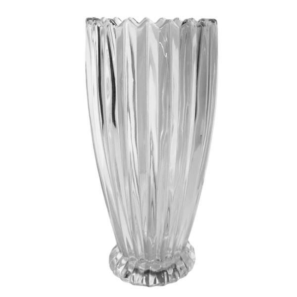 Crystal Vertical Design Pressed Vase - 23cm