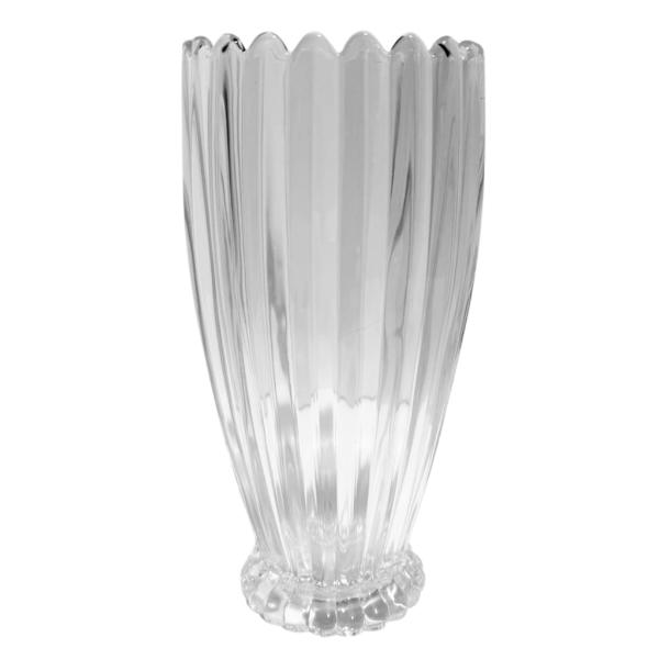 Crystal Vertical Design Pressed Vase - 26cm