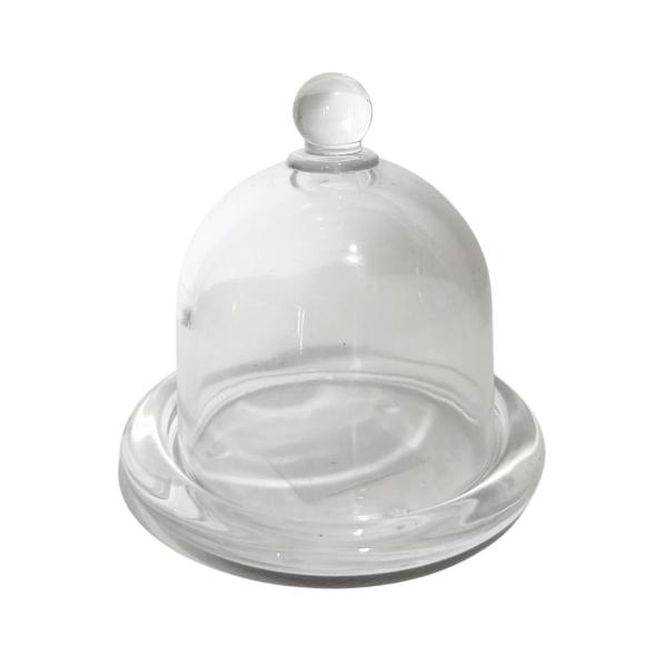 Small Glass Cupcake Cover Lid & Base