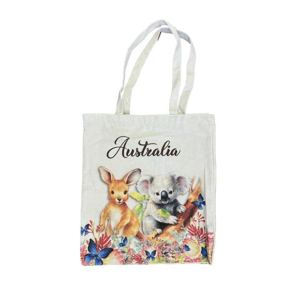 Kangaroo & Koala Flower Cotton Bag