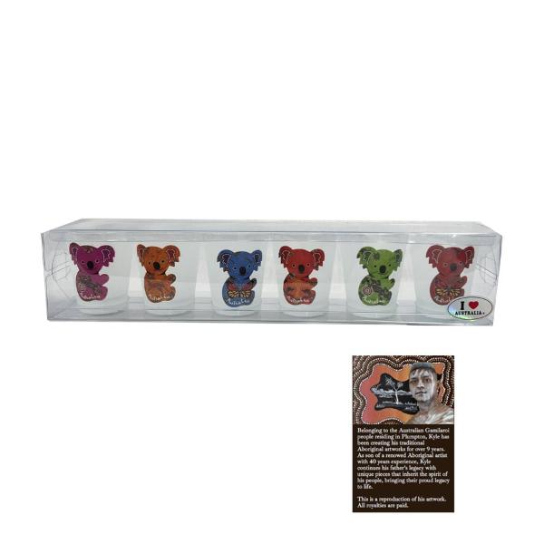 6 Pack Koala Shot Glasses Set
