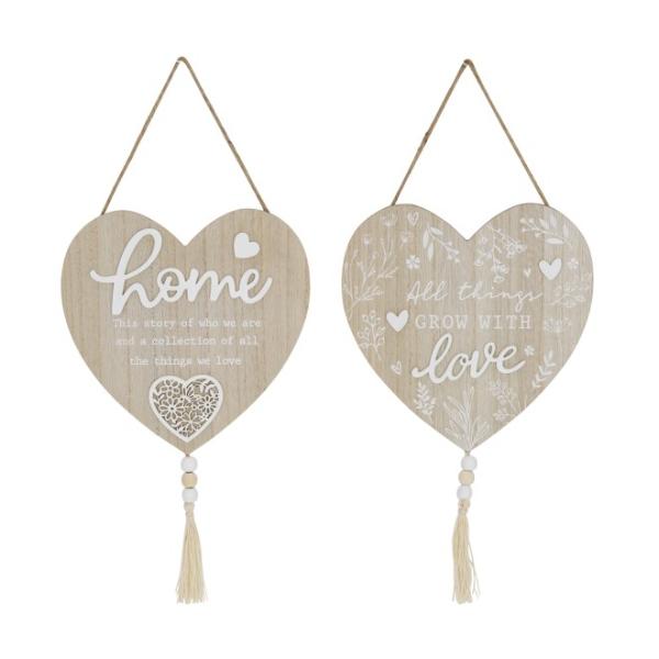 Assorted Heart Shape Love Plaque With Tassel - 18cm