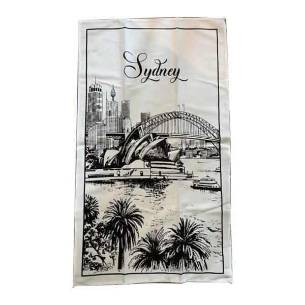 Black & White Sketch Sydney Tea Towel