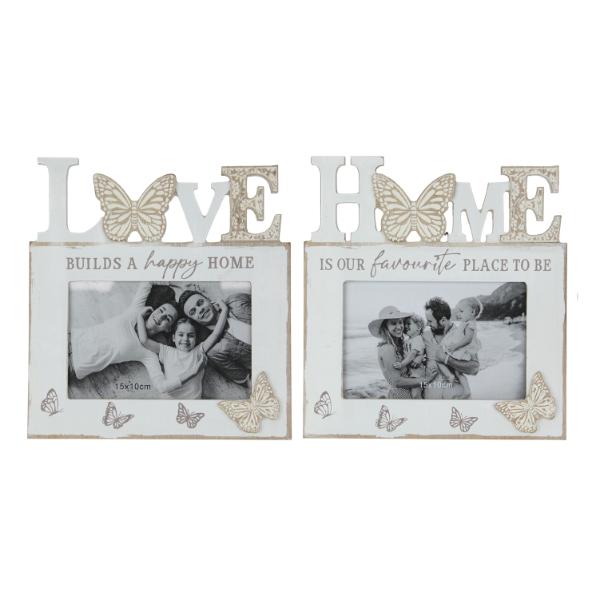 Home Or Love Butterly Photoframe - 20cm