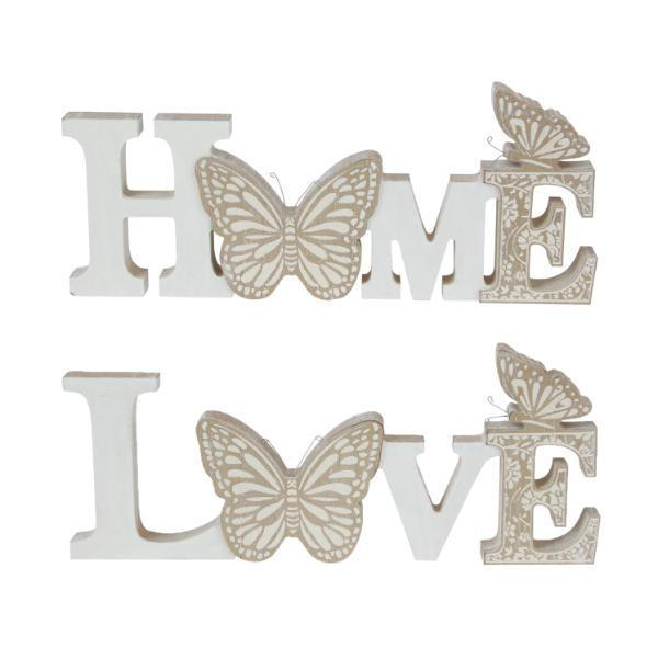 Home Or Love Butterly Plaque - 30cm