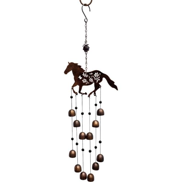 Rustic Horse With Bell Wind Chime - 65cm