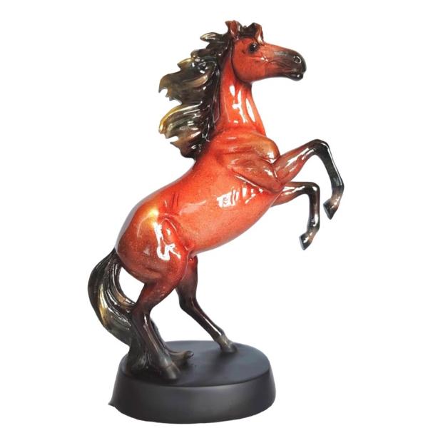 Marble Brown Rearing Horse - 32cm