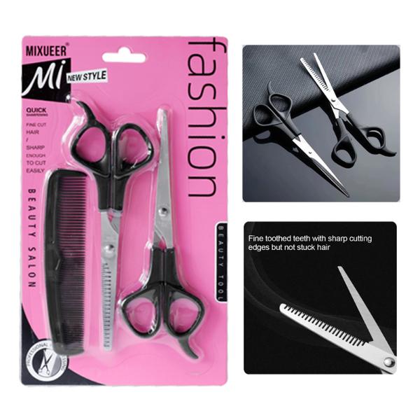 3 Pack Hair Scissors & Comb - 23.5cm x 13.5cm